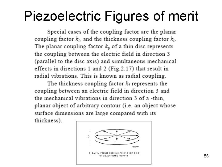 Piezoelectric Figures of merit 56 