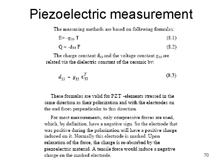 Piezoelectric measurement 70 