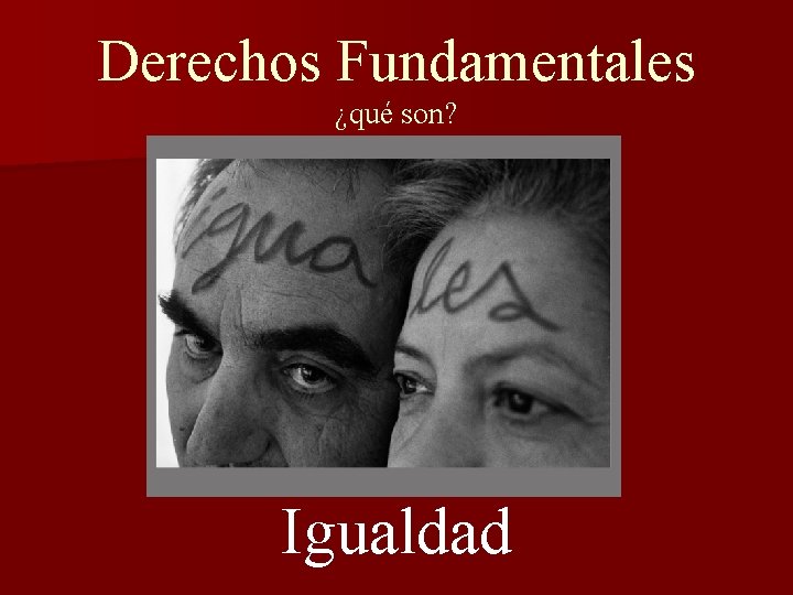 Derechos Fundamentales ¿qué son? Igualdad 