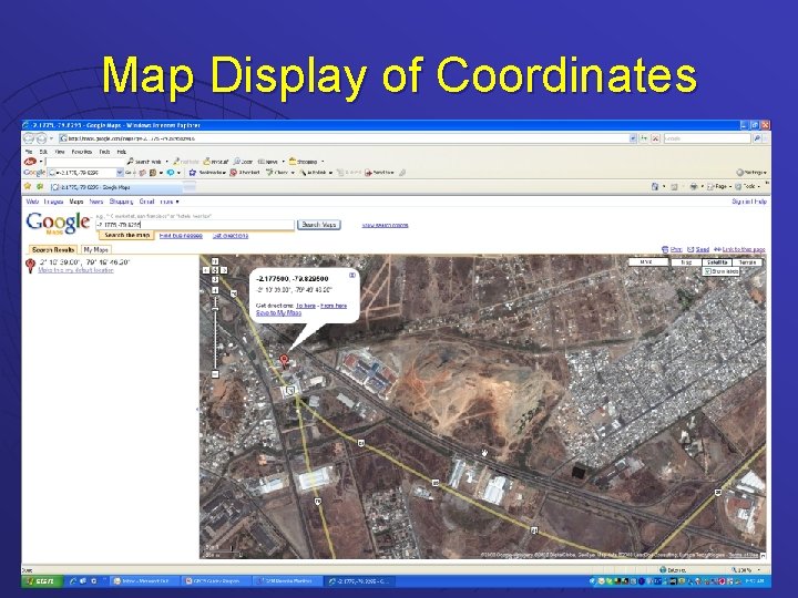 Map Display of Coordinates 