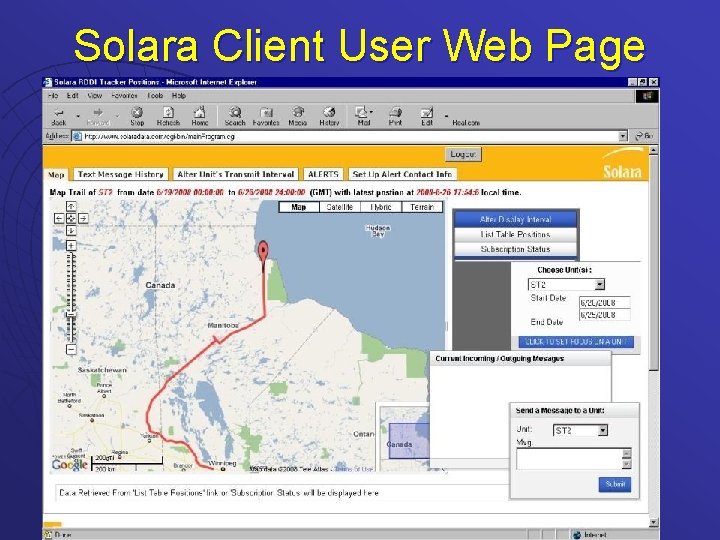 Solara Client User Web Page 