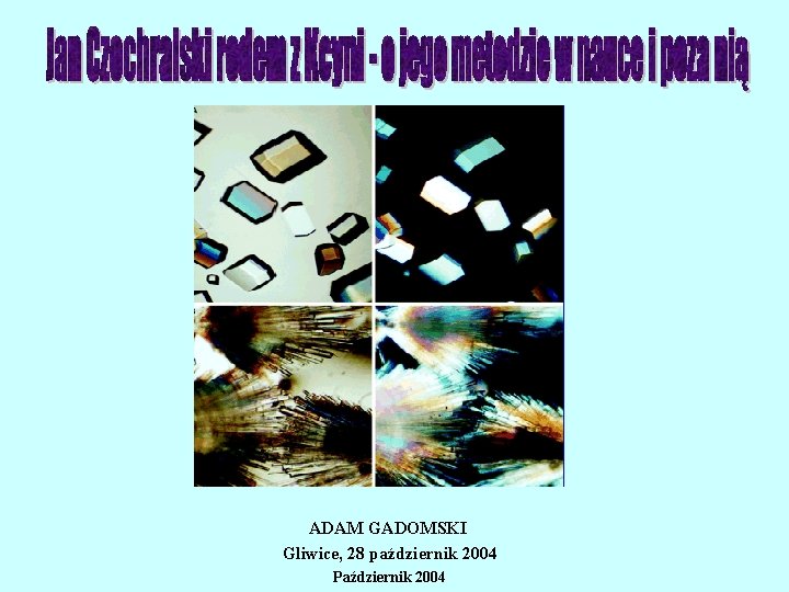 ADAM GADOMSKI Gliwice, 28 październik 2004 Październik 2004 