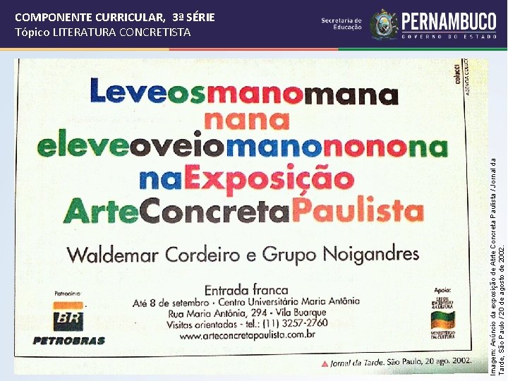 Imagem: Anúncio da exposição de Atrte Concreta Paulista / Jornal da Tarde, São Paulo