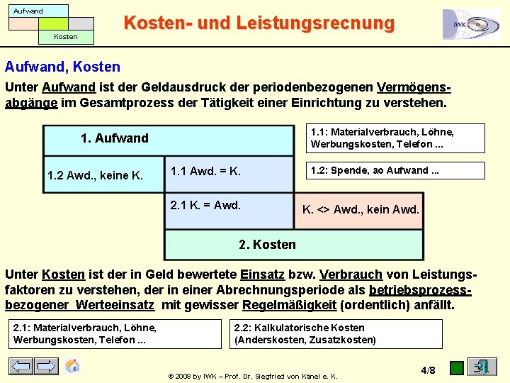 Aufwand Kosten- und Leistungsrecnung Kosten Aufwand, Kosten Unter Aufwand ist der Geldausdruck der periodenbezogenen