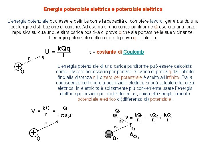 Energia potenziale elettrica e potenziale elettrico L’energia potenziale può essere definita come la capacità