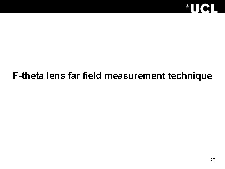 F-theta lens far field measurement technique 27 
