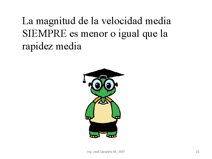 La magnitud de la velocidad media SIEMPRE es menor o igual que la rapidez