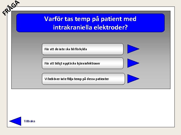 A G Å R F Varför tas temp på patient med intrakraniella elektroder? För