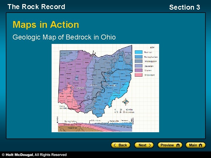 The Rock Record Maps in Action Geologic Map of Bedrock in Ohio Section 3