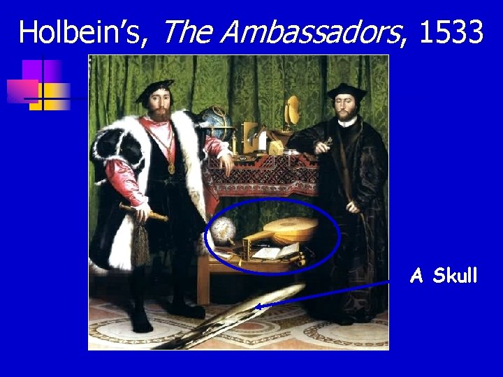 Holbein’s, The Ambassadors, 1533 A Skull 