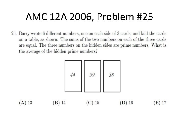 AMC 12 A 2006, Problem #25 