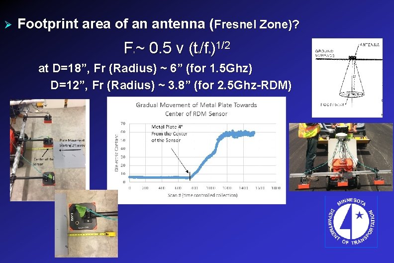 Ø Footprint area of an antenna (Fresnel Zone)? F ~ 0. 5 v (t