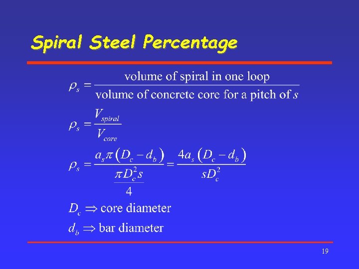 Spiral Steel Percentage 19 
