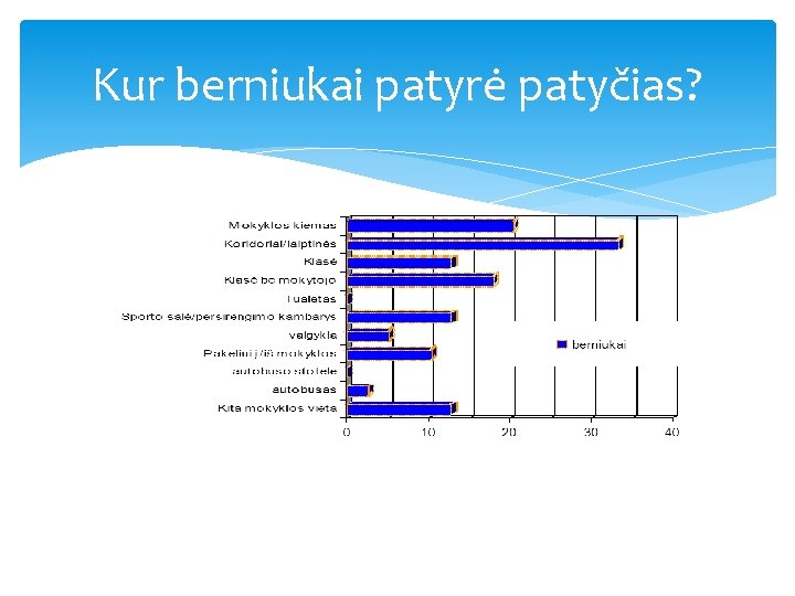 Kur berniukai patyrė patyčias? 