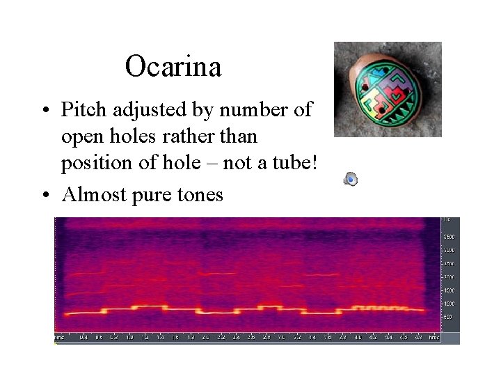 Ocarina • Pitch adjusted by number of open holes rather than position of hole