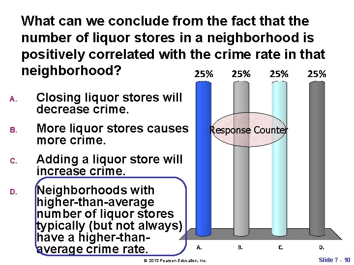 What can we conclude from the fact that the number of liquor stores in