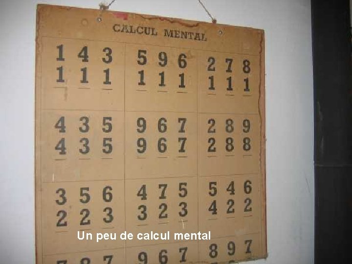 Un peu de calcul mental 