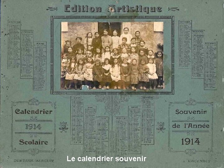 Le calendrier souvenir 