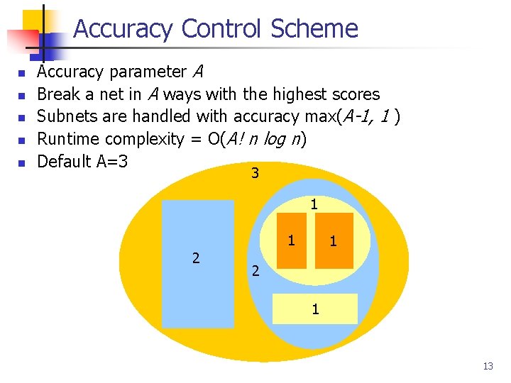 Accuracy Control Scheme n n n Accuracy parameter A Break a net in A
