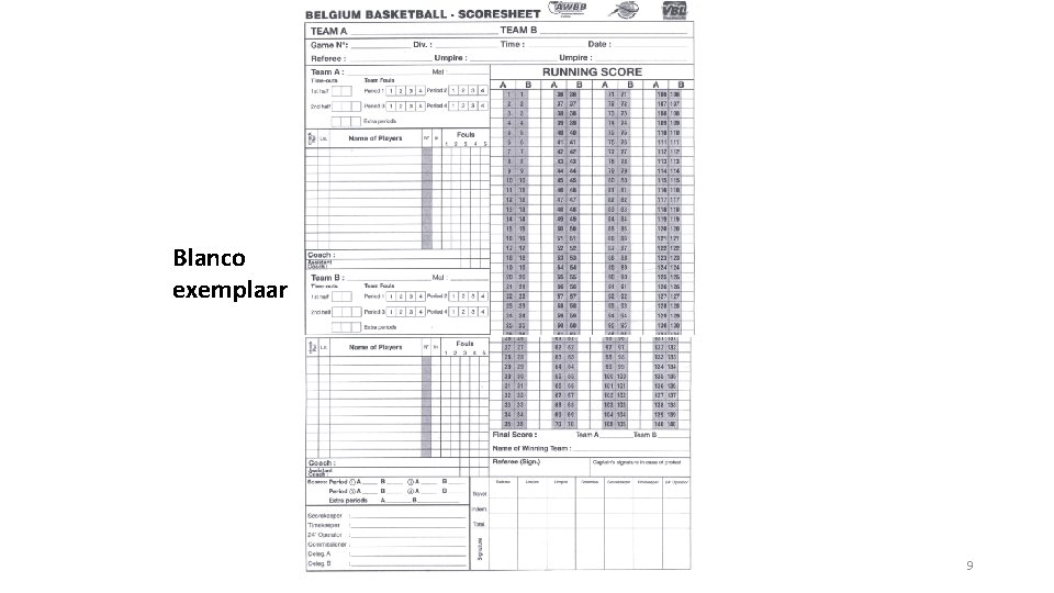 Blanco exemplaar 9 
