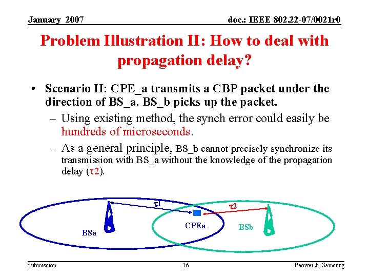 January 2007 doc. : IEEE 802. 22 -07/0021 r 0 Problem Illustration II: How