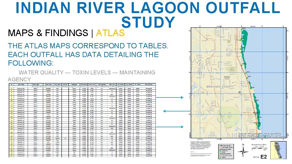 INDIAN RIVER LAGOON OUTFALL STUDY MAPS & FINDINGS | ATLAS THE ATLAS MAPS CORRESPOND