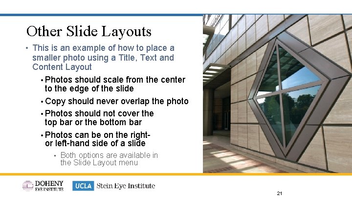 Other Slide Layouts • This is an example of how to place a smaller