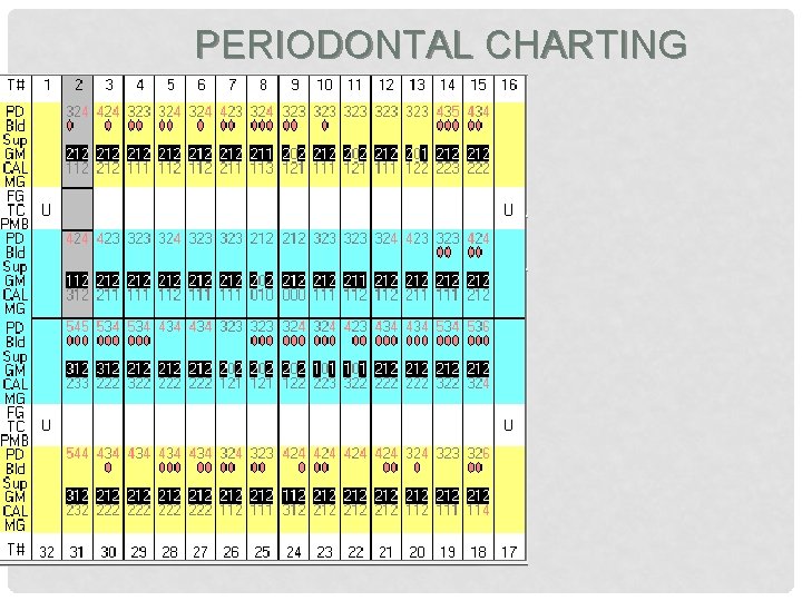 PERIODONTAL CHARTING 