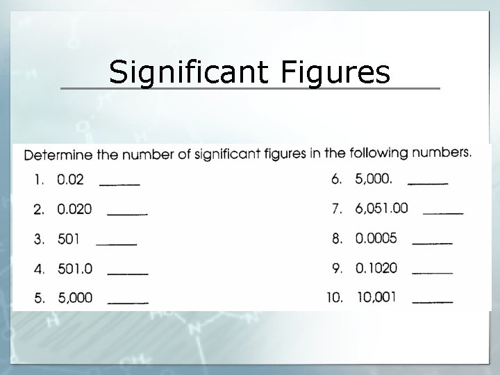 Significant Figures 