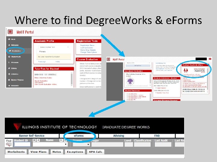 Where to find Degree. Works & e. Forms 