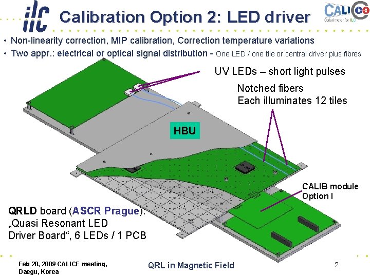 Calibration Option 2: LED driver • Non-linearity correction, MIP calibration, Correction temperature variations •