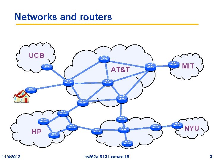 Networks and routers UCB AT&T NYU HP 11/4/2013 MIT cs 262 a-S 13 Lecture-18 Networks and routers UCB AT&T NYU HP 11/4/2013 MIT cs 262 a-S 13 Lecture-18