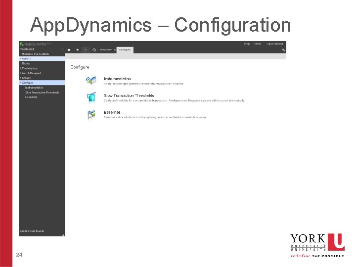 App. Dynamics – Configuration 24 