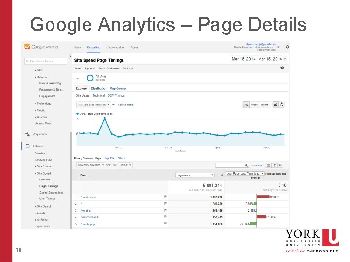 Google Analytics – Page Details 30 