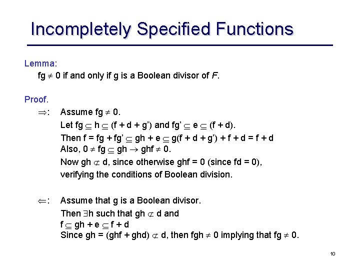 Logic Synthesis Boolean Division Courtesy Rk Brayton Ucb