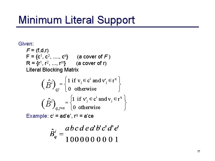 Logic Synthesis Boolean Division Courtesy Rk Brayton Ucb