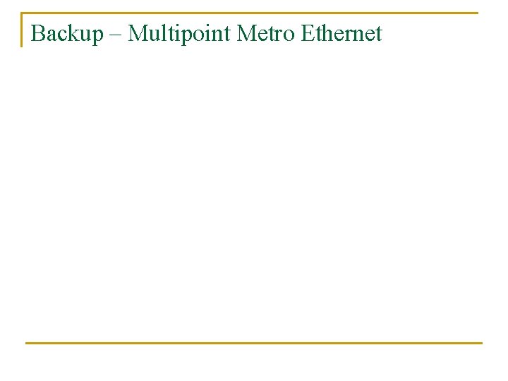 Backup – Multipoint Metro Ethernet 