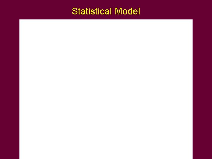 Statistical Model Statistical Model