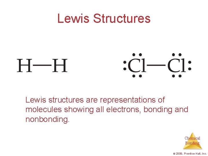 Lewis Structures Lewis structures are representations of molecules showing all electrons, bonding and nonbonding.