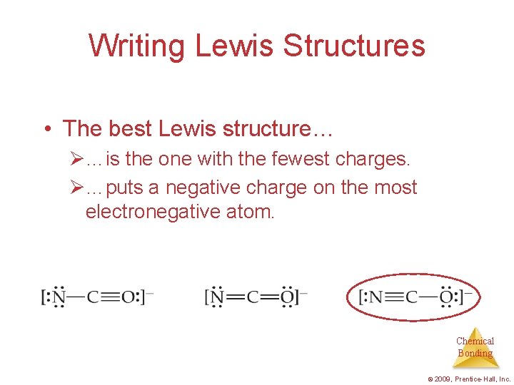 Writing Lewis Structures • The best Lewis structure… Ø…is the one with the fewest