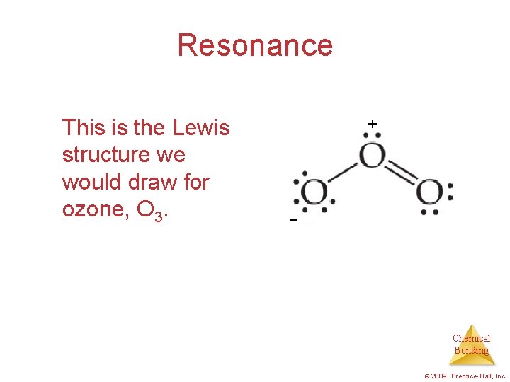 Resonance This is the Lewis structure we would draw for ozone, O 3. +