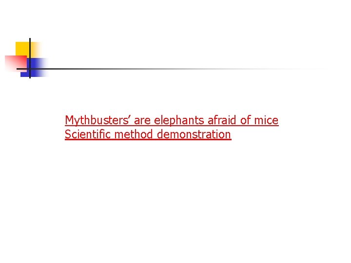 Mythbusters’ are elephants afraid of mice Scientific method demonstration 