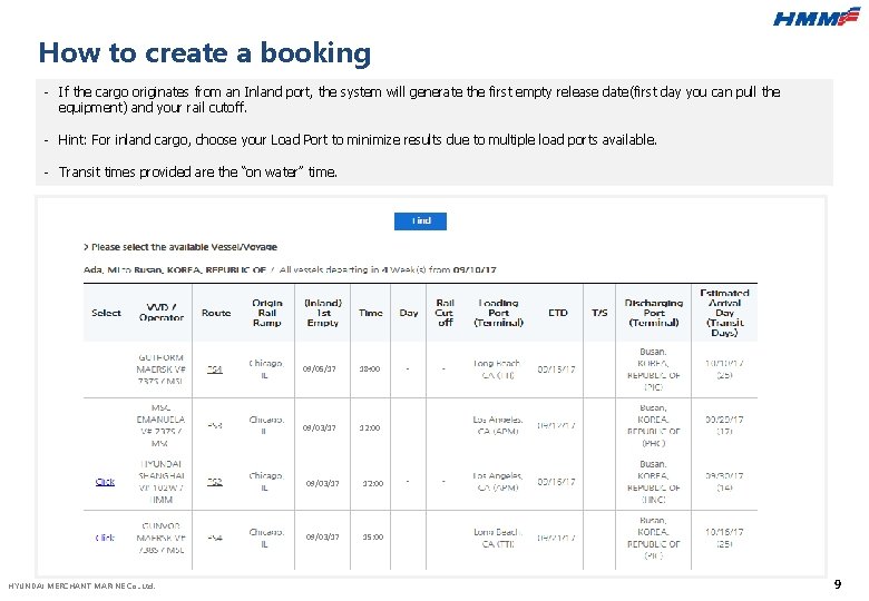 How to create a booking - If the cargo originates from an Inland port,