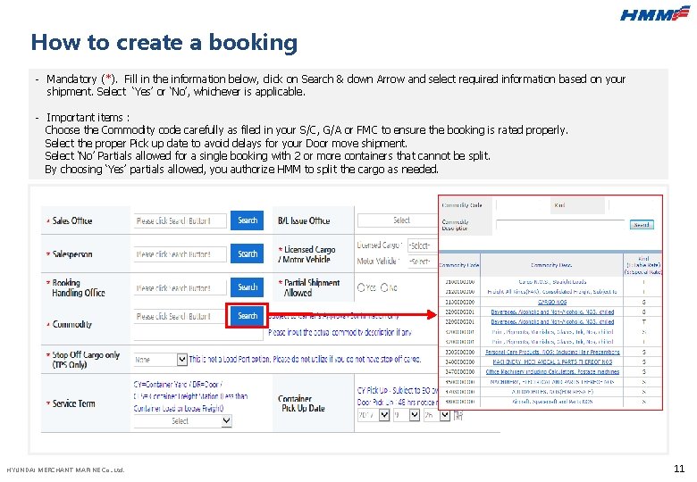 How to create a booking - Mandatory (*). Fill in the information below, click