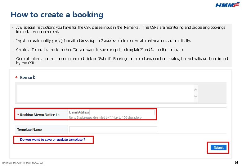 How to create a booking - Any special instructions you have for the CSR