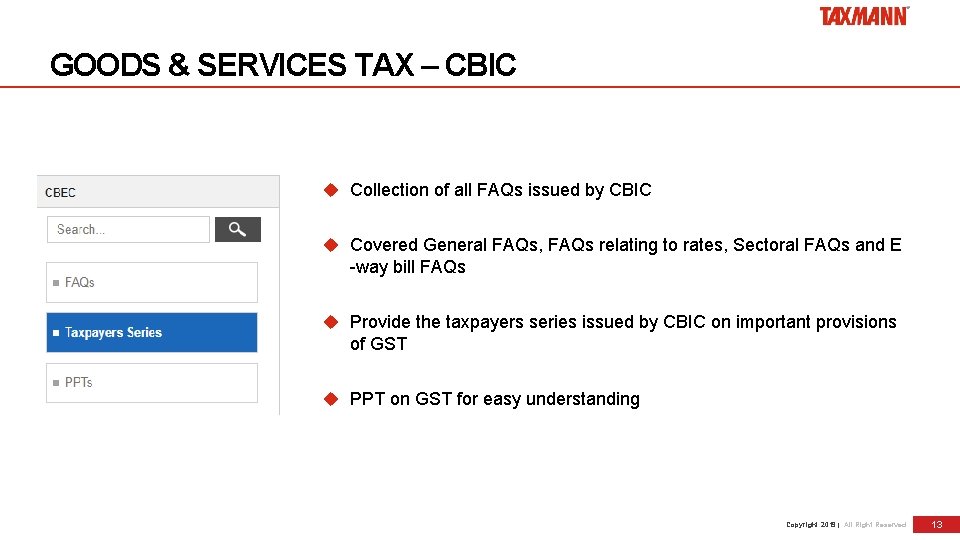 GOODS & SERVICES TAX – CBIC Collection of all FAQs issued by CBIC Covered