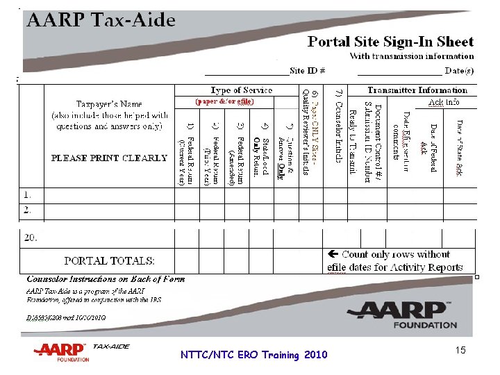 NTTC/NTC ERO Training 2010 15 