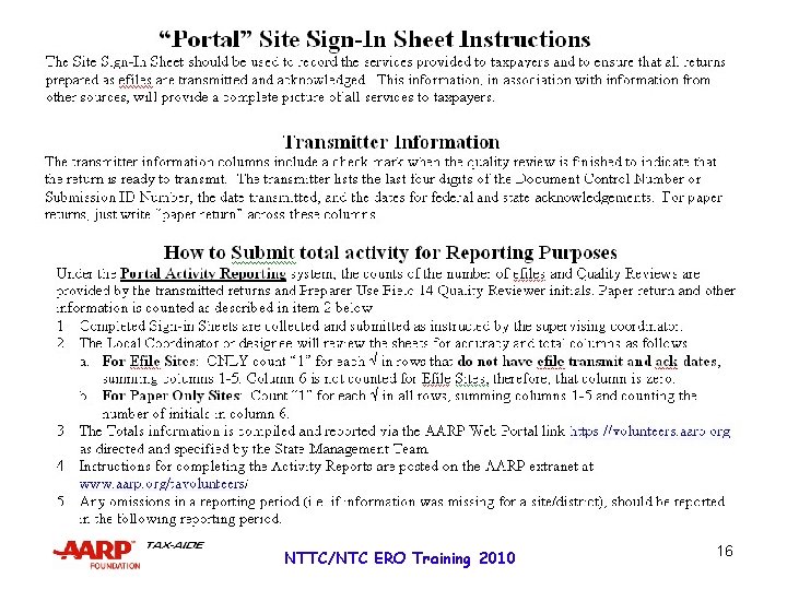 NTTC/NTC ERO Training 2010 16 