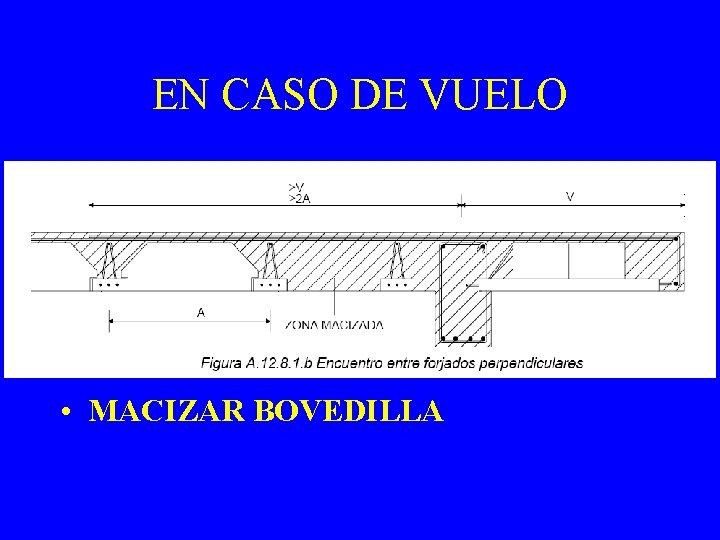 EN CASO DE VUELO • MACIZAR BOVEDILLA 