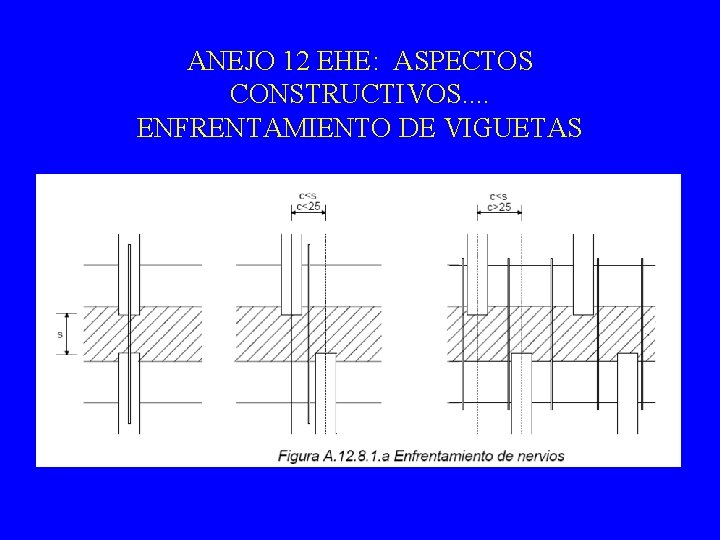 ANEJO 12 EHE: ASPECTOS CONSTRUCTIVOS. . ENFRENTAMIENTO DE VIGUETAS 